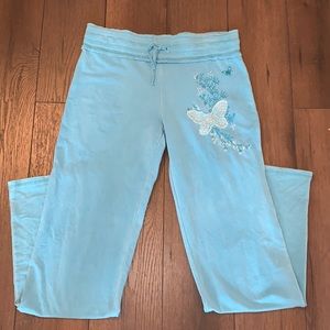 Blue Vertigo Paris embroidered Sweat Pants!